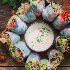Raw veggie spring rolls